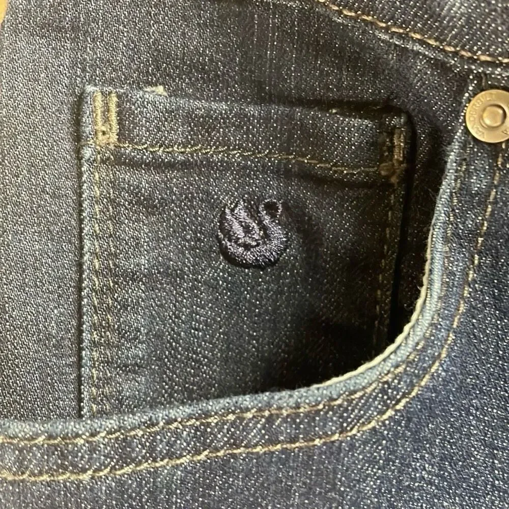 GLORIA VANDERBILT Ladies 5 Pocket Rhinestones Jeans Straight Leg Blue Size 10